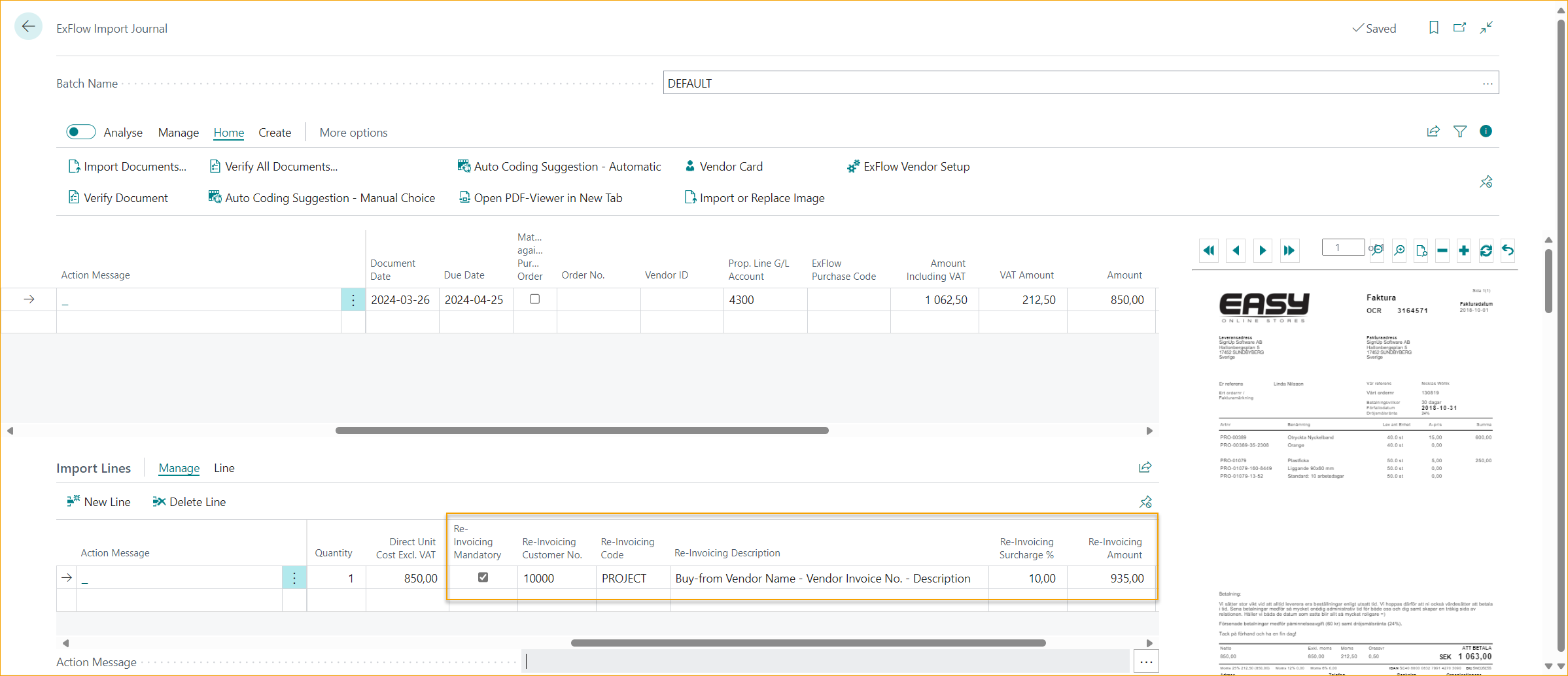 ExFlow Import Journal