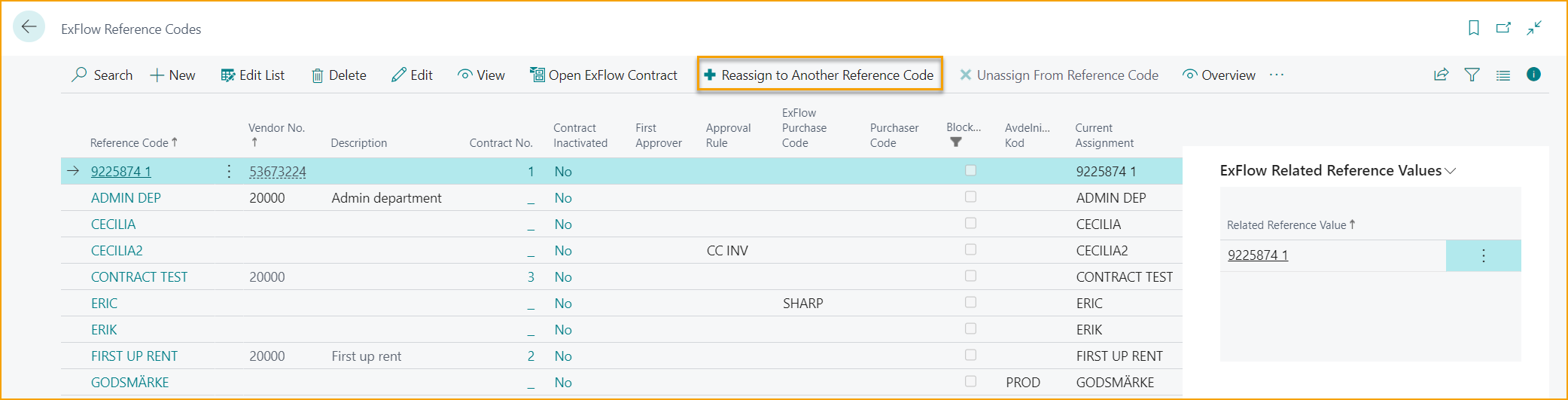 ExFlow Reference Code Card