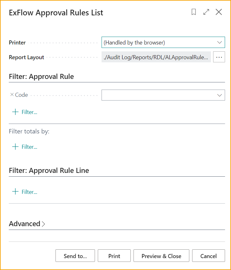 Report - ExFlow Approval Rules List