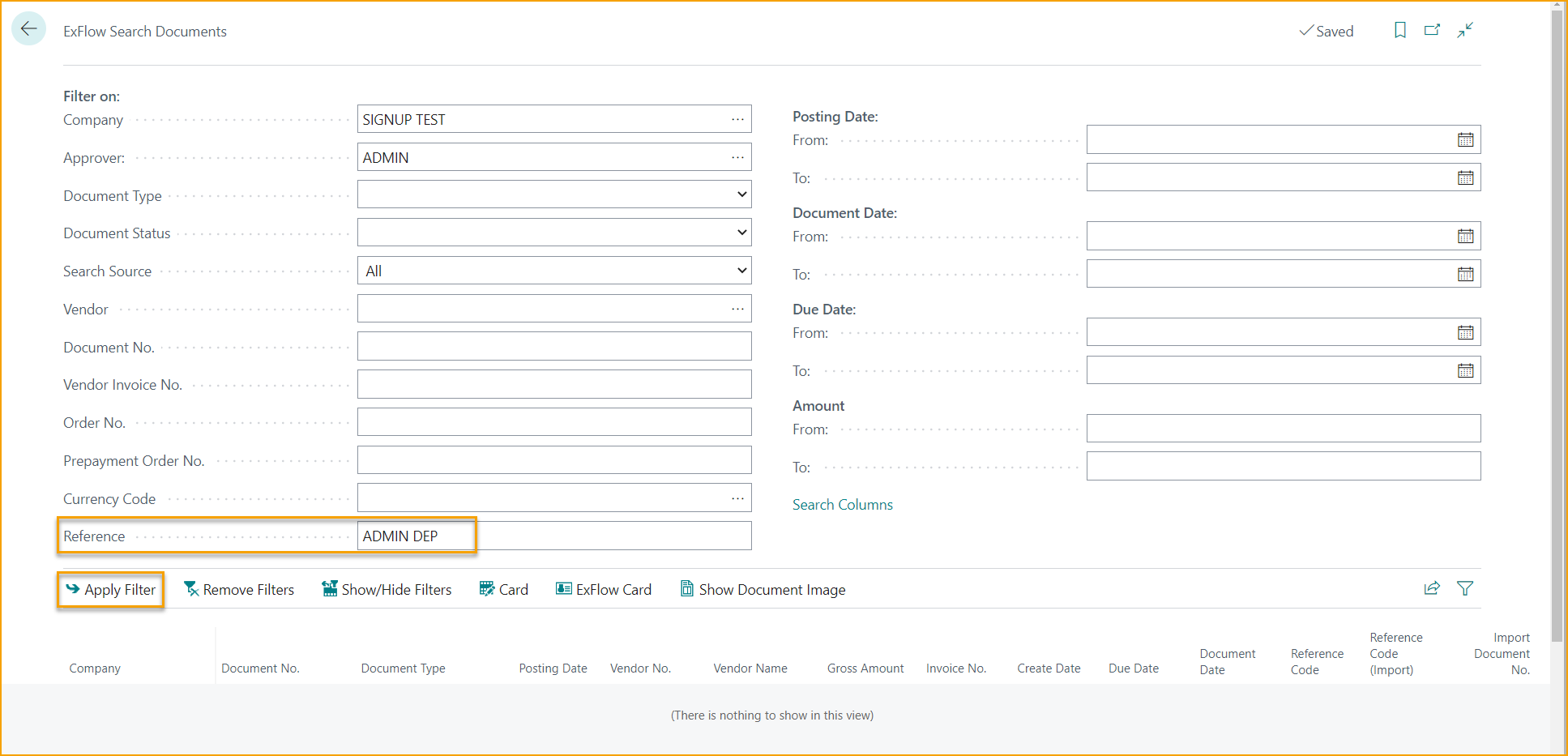 ExFlow Search Documents