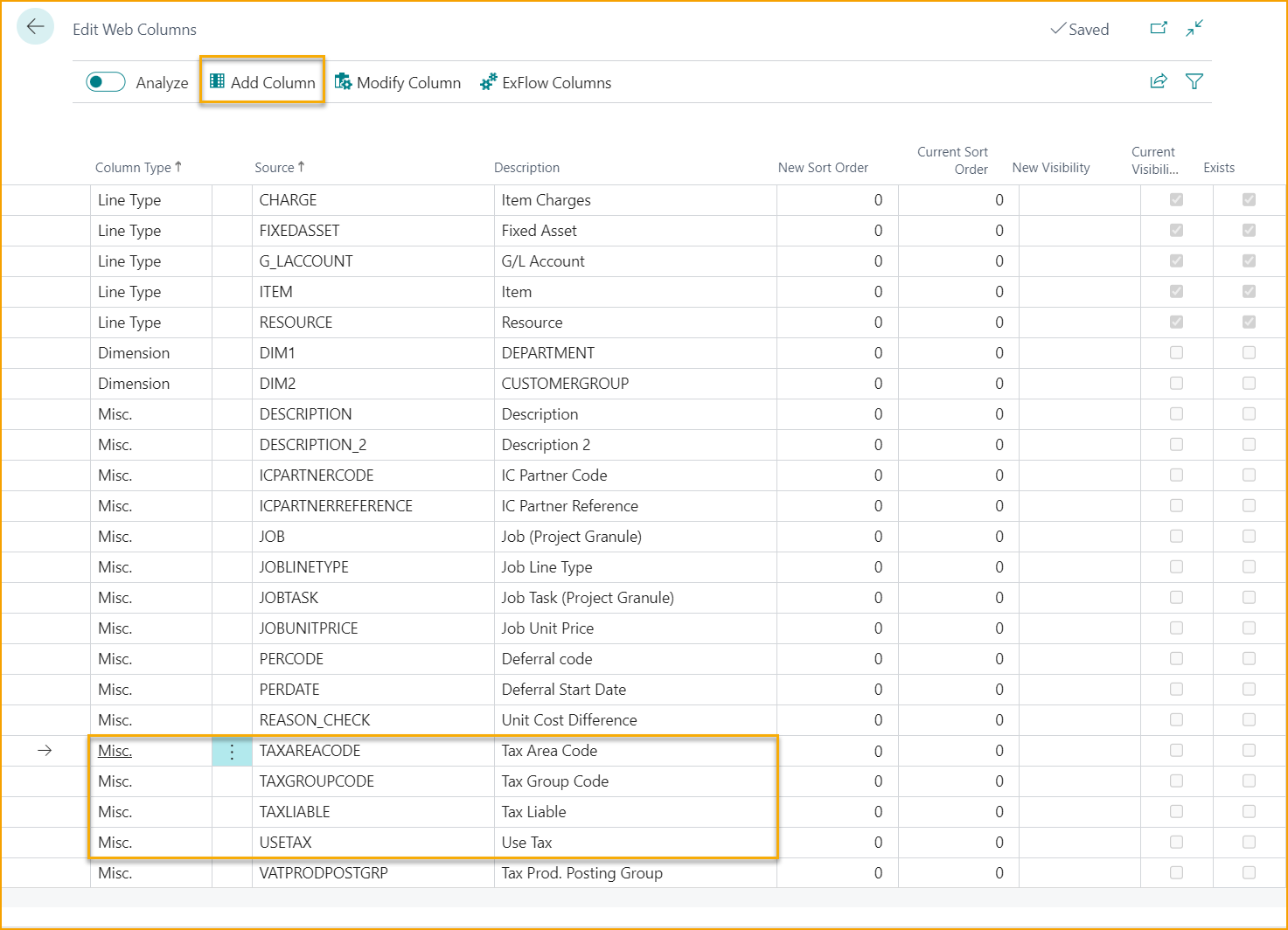 ExFlow Web Columns