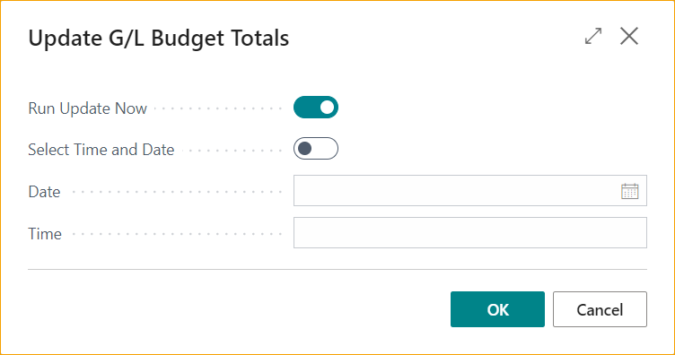 ExFlow G/L Budget Control Setup