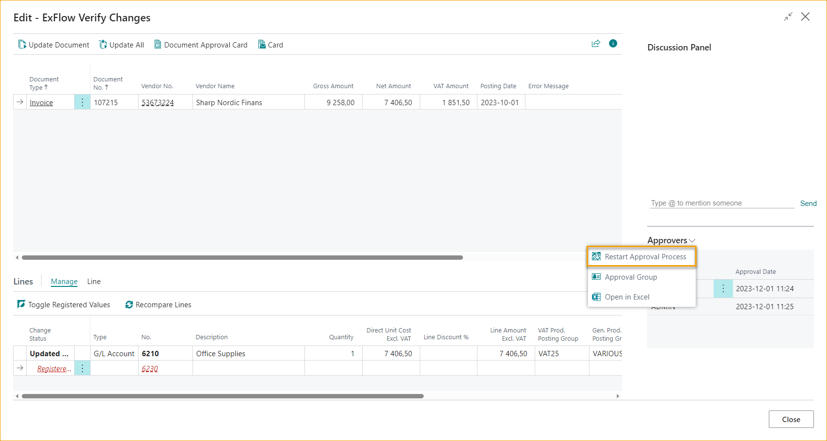 ExFlow Verify Changes