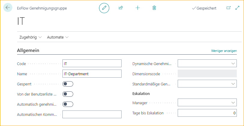 ExFlow Genehmigungsgruppenkarte