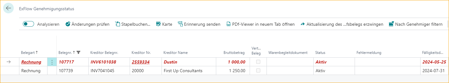 ExFlow Genehmigungsstatus