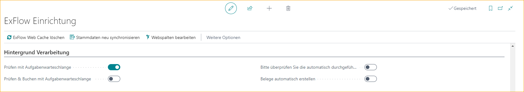 ExFlow Einrichtung - Hintergrundverarbeitung - Überprüfung mit Job-Warteschlange