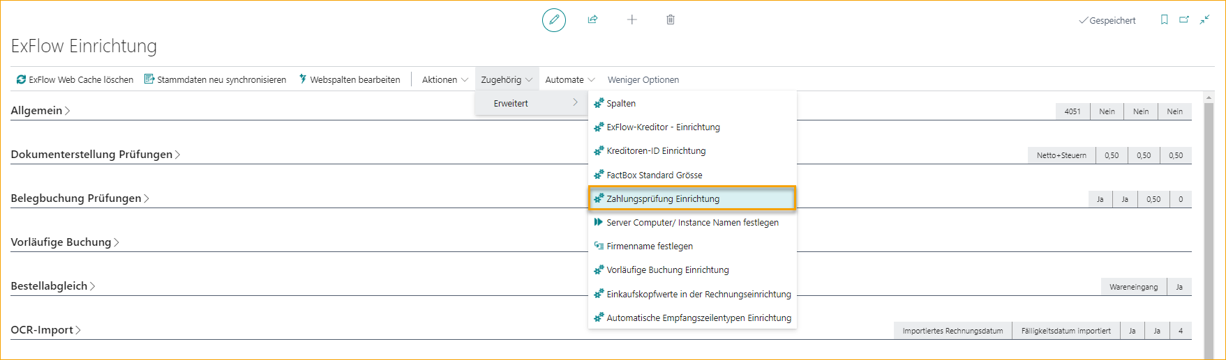 ExFlow Setup - Payment Validation Setup