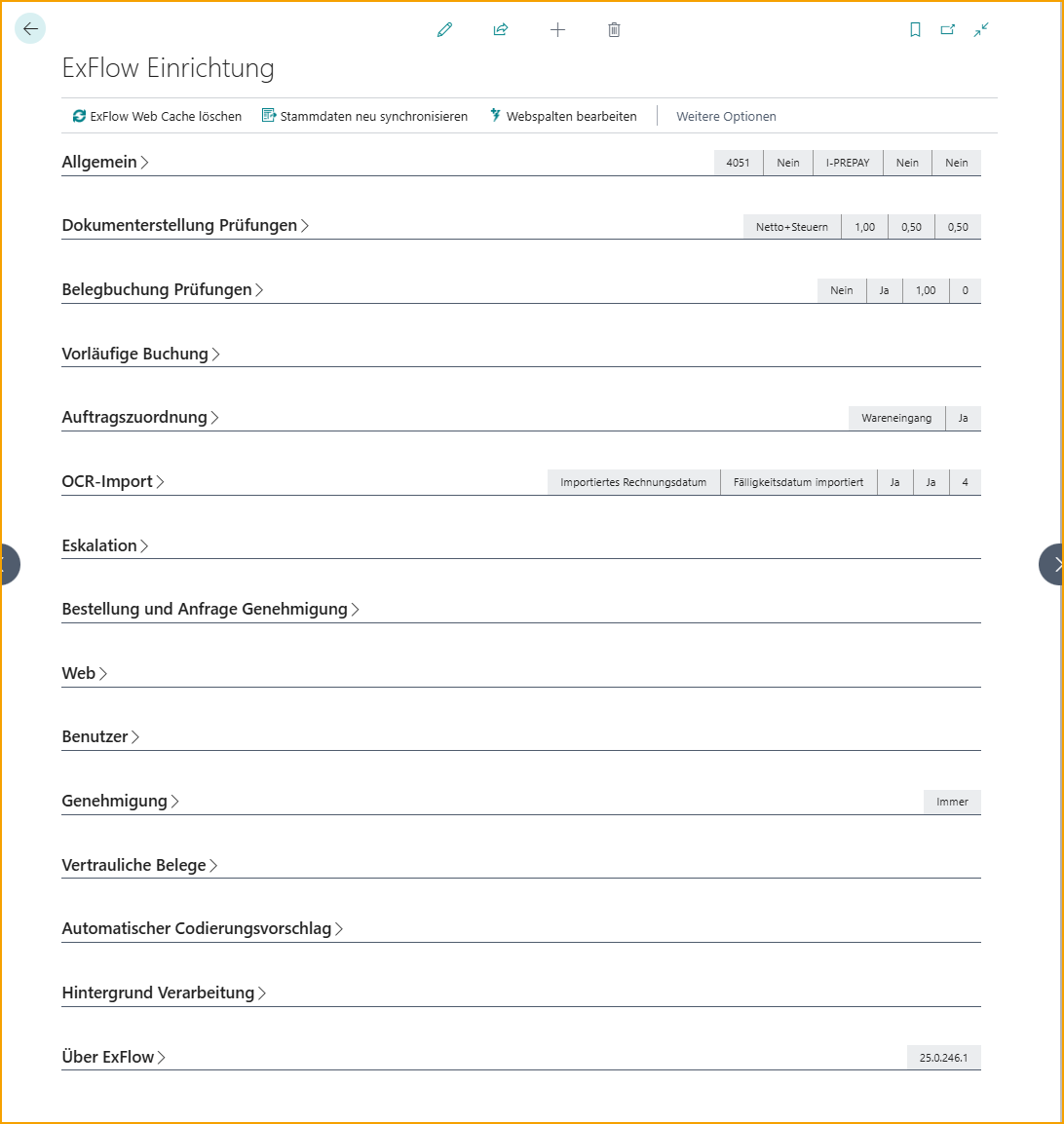 ExFlow Einrichtung