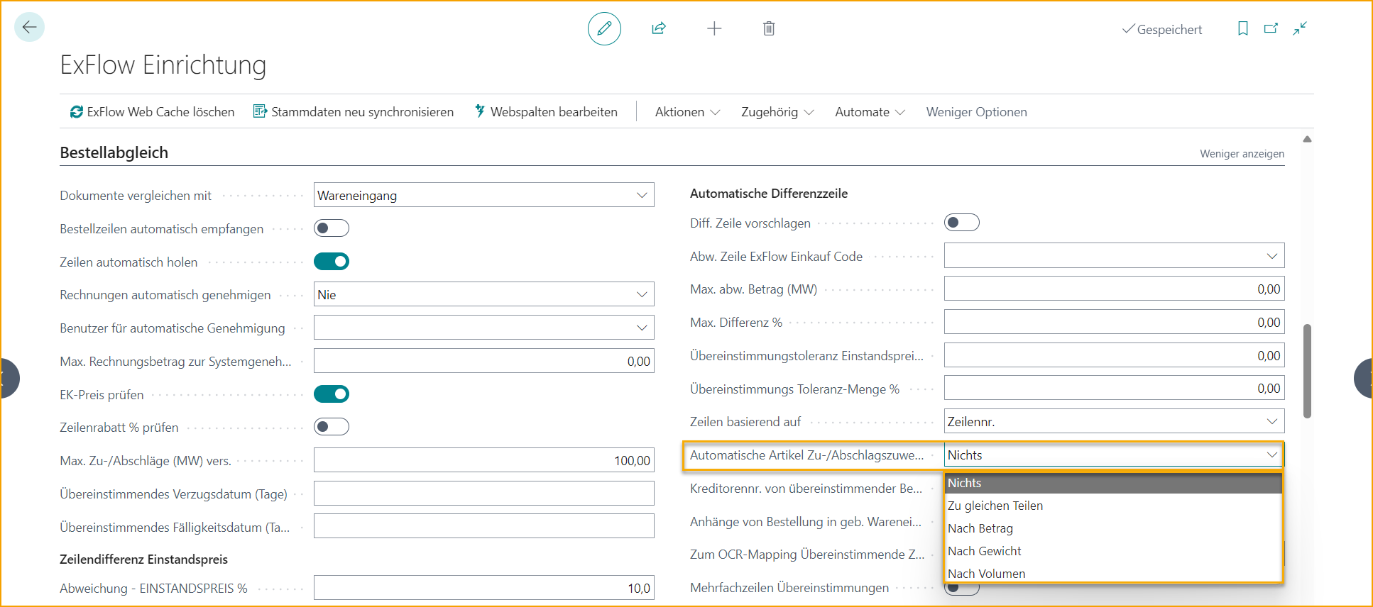 ExFlow Setup - PO Matching