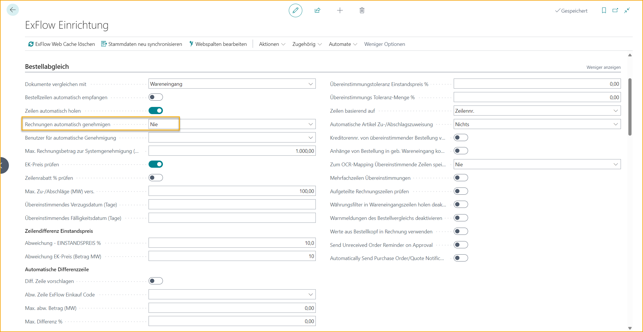 ExFlow Setup - PO Matching - Auto Approve Invoices