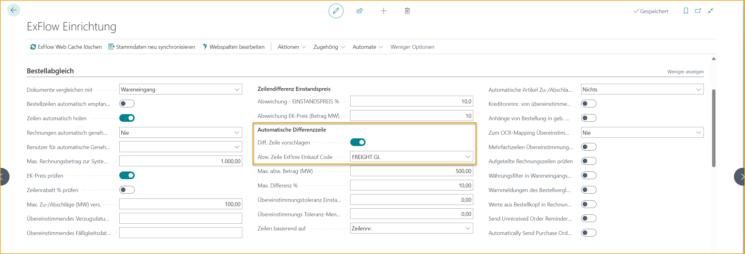 ExFlow Setup - PO Matching