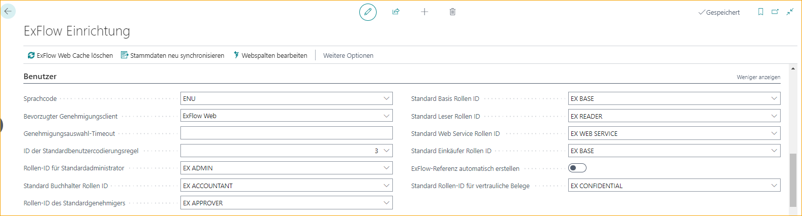 ExFlow Setup - Benutzer