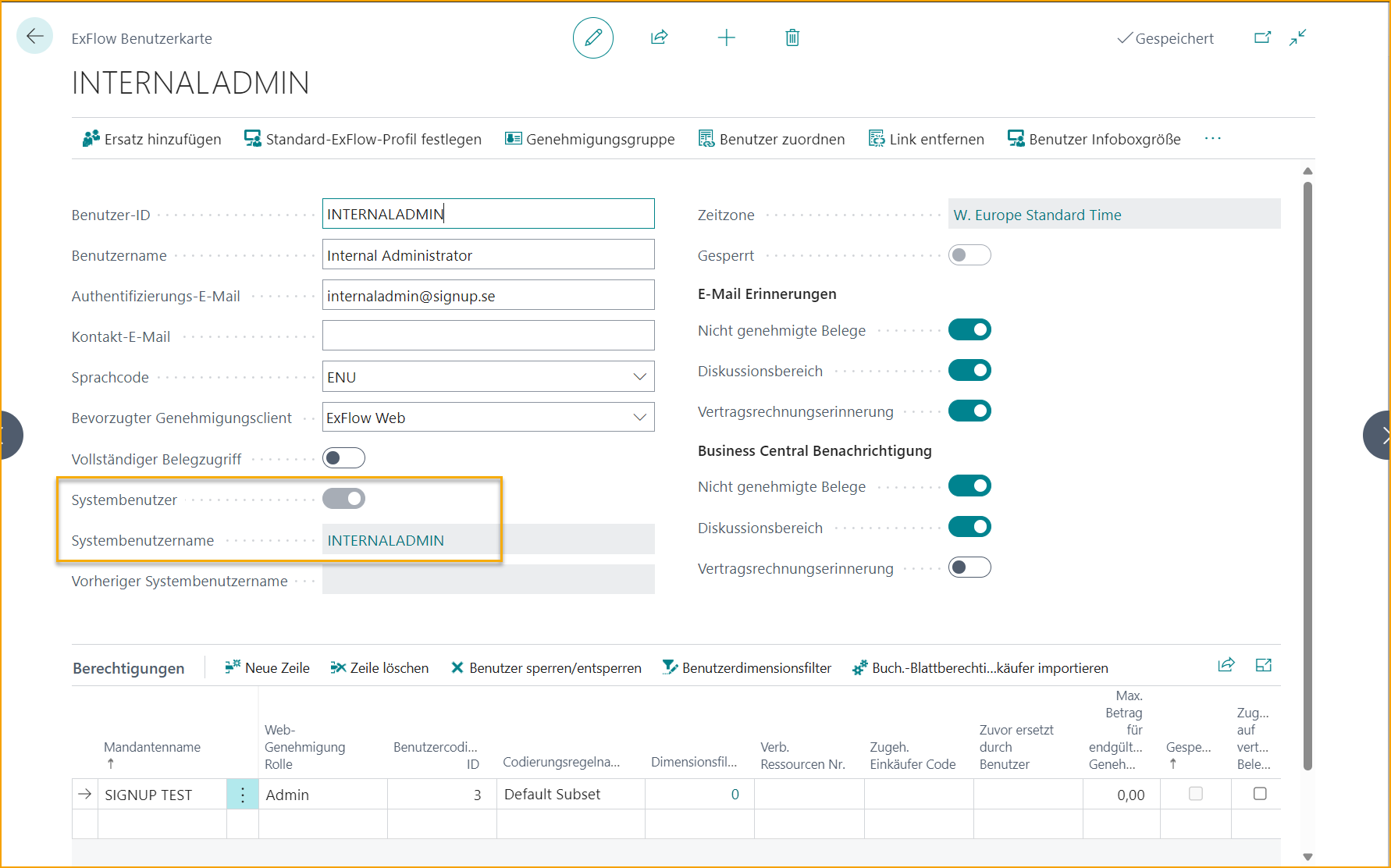 ExFlow User - System User