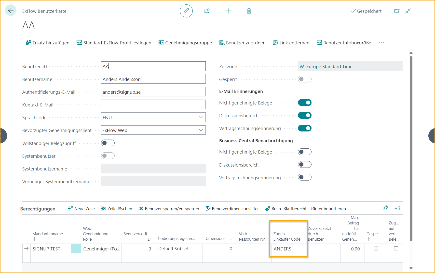 ExFlow User - Related Purchaser Code