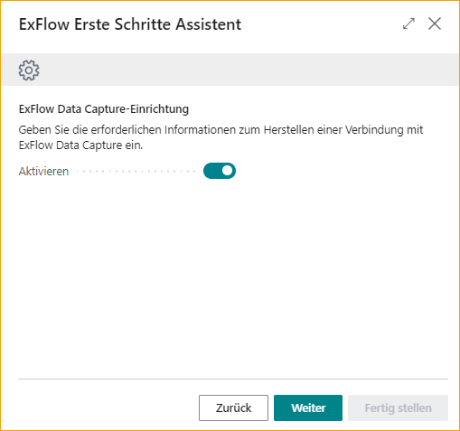 Get Started Wizard – ExFlow Data Capture