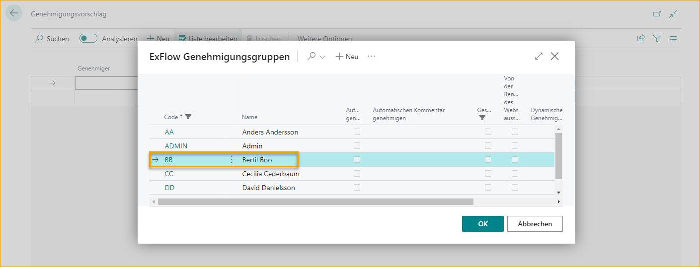 ExFlow Import Journal - Import Lines - Approval Proposal