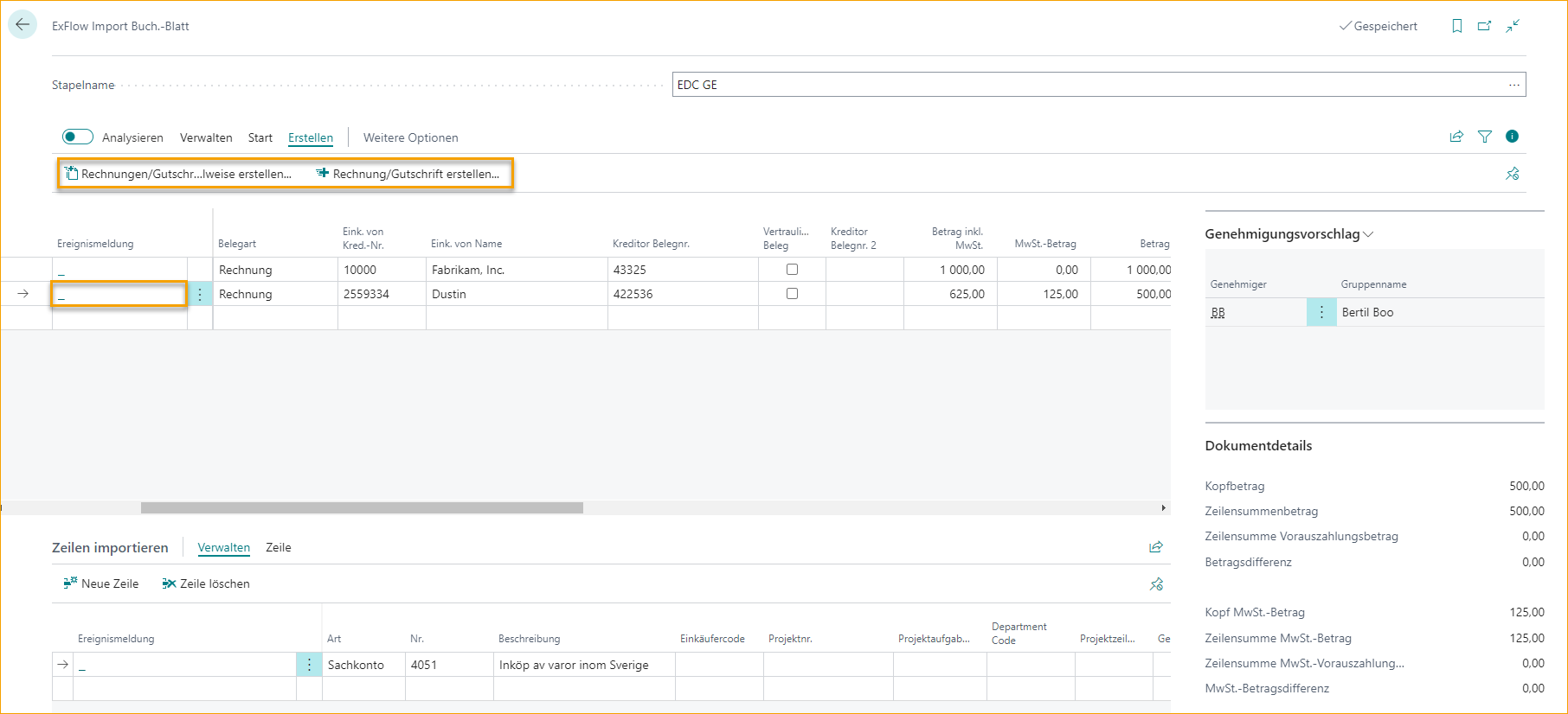 ExFlow Import Journal