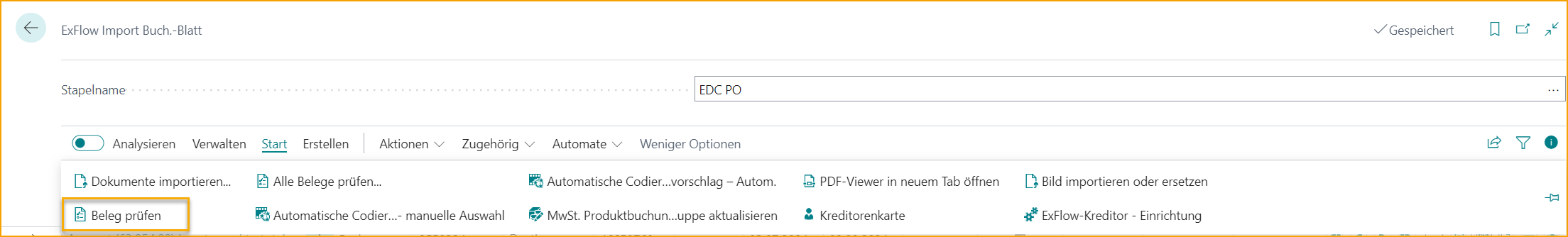 ExFlow Import Journal