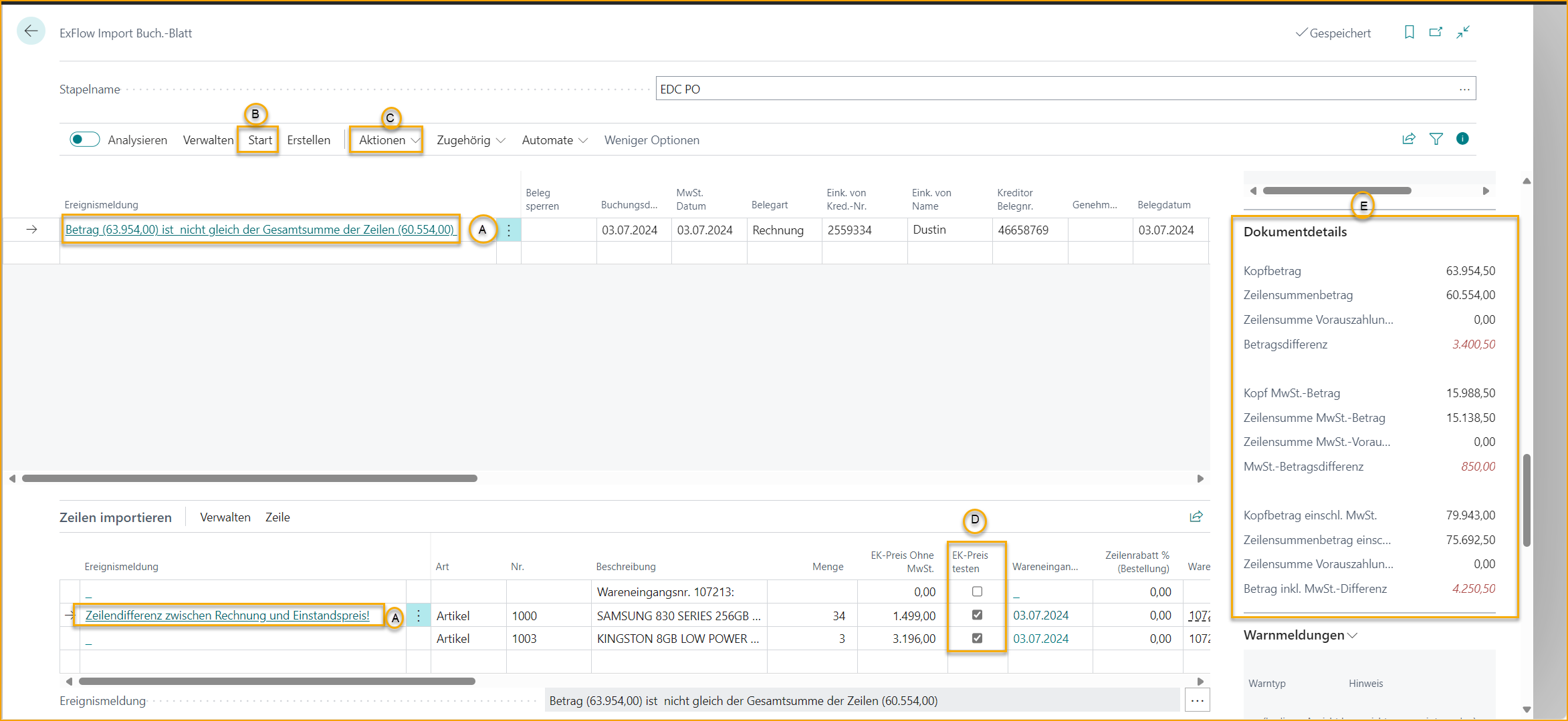 ExFlow Import Journal