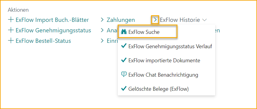 ExFlow Dokumente suchen