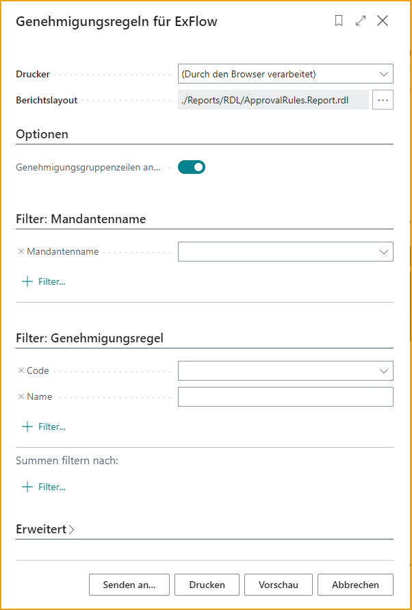 Bericht - ExFlow Genehmigungsregeln