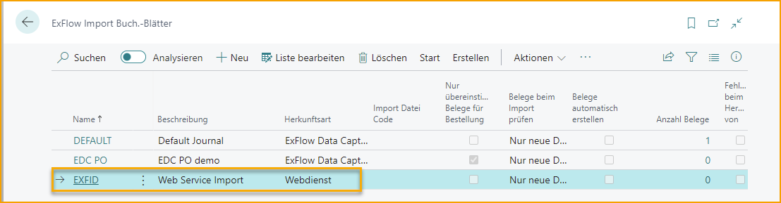 ExFlow Import Journals