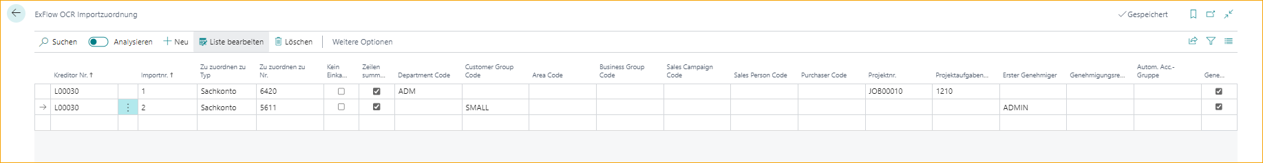 ExFlow OCR Import Mapping