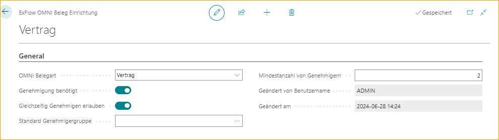 ExFlow OMNI Dokumenteneinrichtung - Vertrag