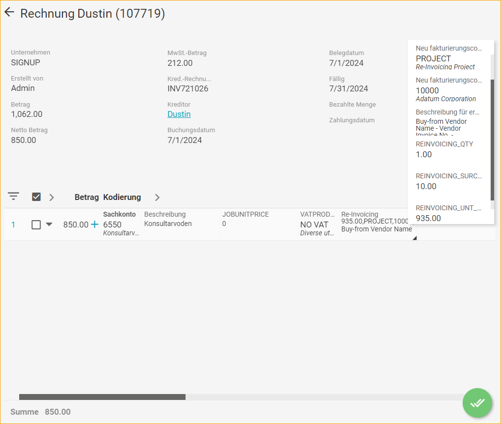 ExFlow Web - Re-Invoicing