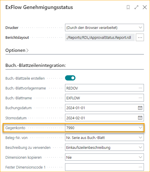 Genehmigungsstatusbericht