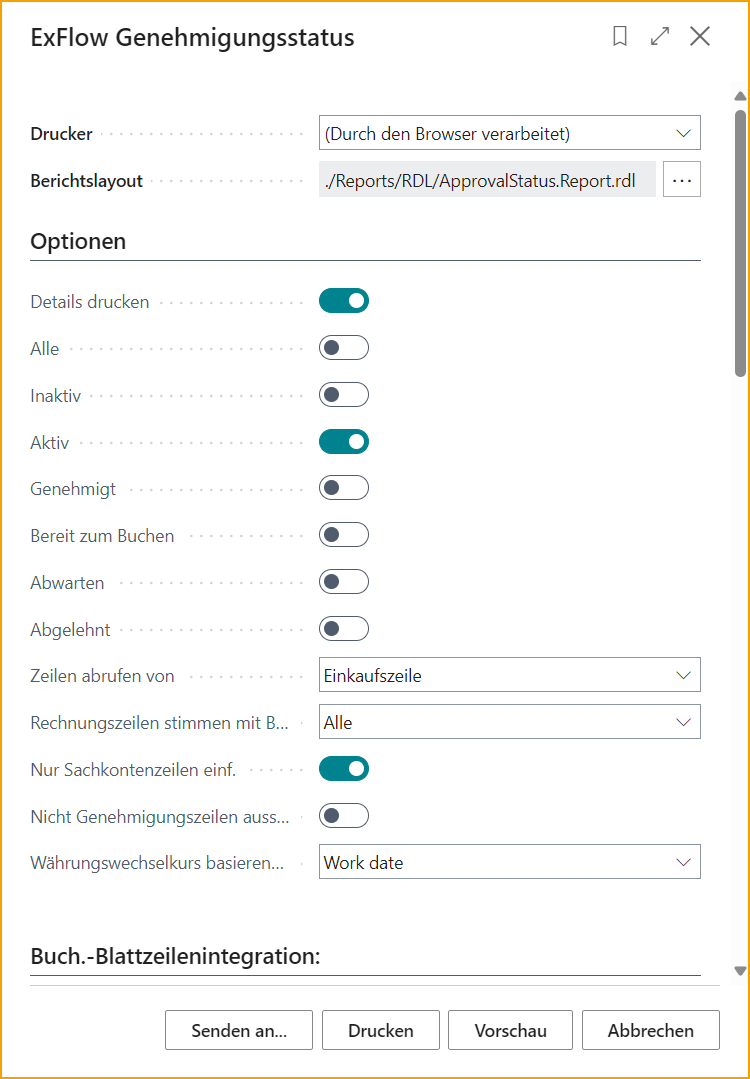 Report - ExFlow Approval Status