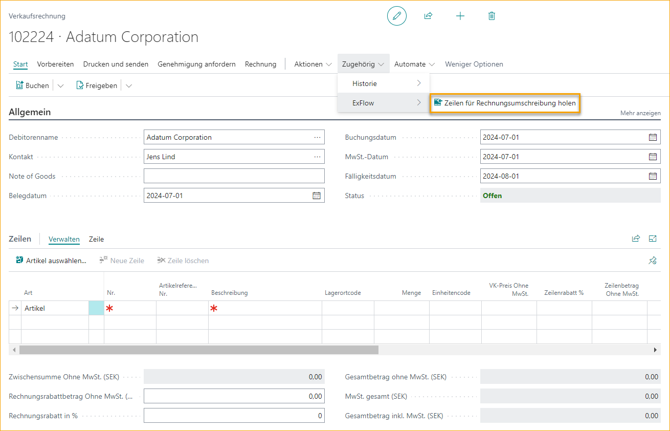 Sales Invoice - Get Re-Invoicing Lines