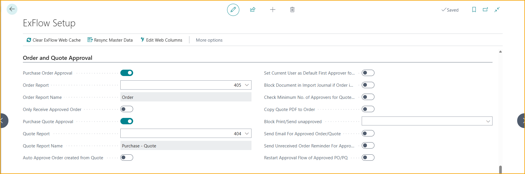 Configuración de ExFlow - Aprobación de Pedidos y Cotizaciones